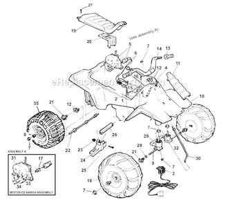 Page A Diagram and Parts List for 76940-9993  Power Wheels Ride-On ATVs